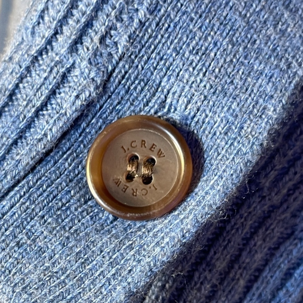J. Crew Blue Women's Sweater Cotton-blend cardigan Oceanview - Picture 5 of 8